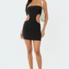 S12135_BLACK Moxie Cut-Out Strapless Mini Dress New In