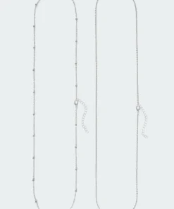 Acc0116_silver Accessories Sissy Pack Of 2 Belly Chains