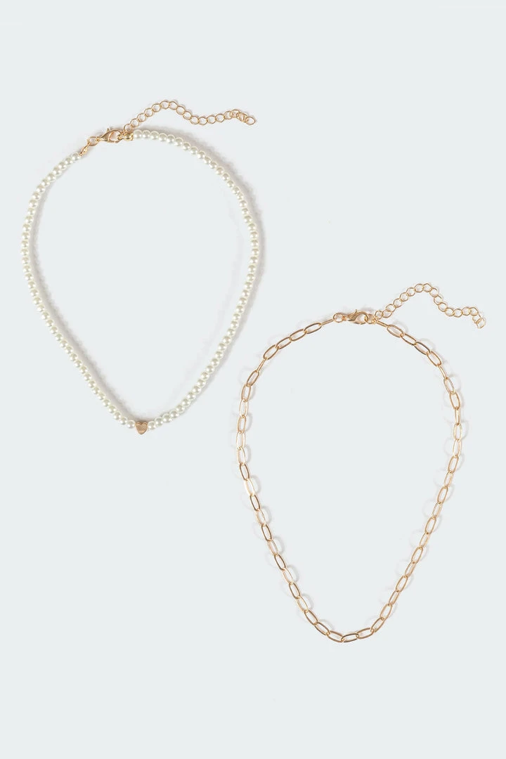 Acc0157_gold Accessories Pearly Love Necklace Pack 3 Acc0157_gold Accessories Pearly Love Necklace Pack