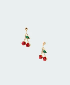 Acc00103_gold Accessories Cherry Drop Earrings