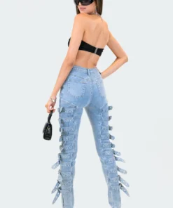 S12112_BLUE Refresh Buckle Up Stretch Jeans