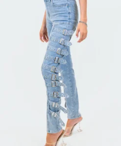 S12112_BLUE Refresh Buckle Up Stretch Jeans