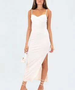 S12299_CREAM Nora Slit Maxi Dress New In
