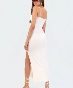 S12299_CREAM Nora Slit Maxi Dress New In