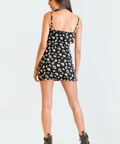 S12102-1_BLACK Alyssum Floral Mini Dress