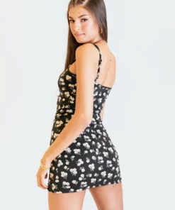 S12102-1_BLACK Alyssum Floral Mini Dress