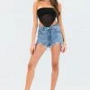 S12183_BLUE New In Henry Ripped Denim Shorts