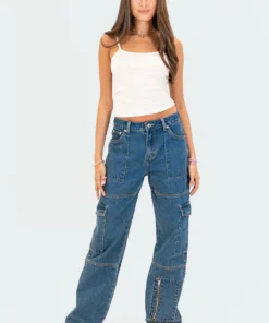 S12366_BLUE Jaimie Cargo Jeans New In