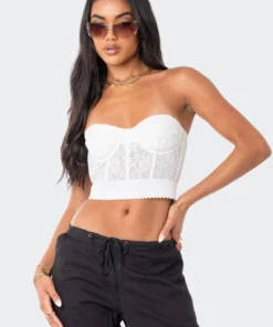 S12124_WHITE Lola Lace Corset Top
