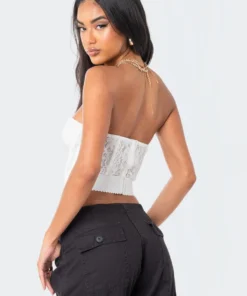 S12124_WHITE Lola Lace Corset Top