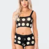 S12084_BLACK Daisy Crochet Crop Top