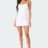S12079_WHITE New In Embroided Open-Back Mini Dress
