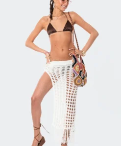 S12245_CREAM Brielle Crochet Slit Maxi Skirt