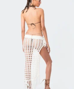 S12245_CREAM Brielle Crochet Slit Maxi Skirt