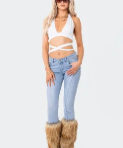 S12113_WHITE Nia Strappy Halter Top