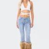 S12165_LIGHT-BLUE Nahla Low-Rise Faux Fur Jeans Babe Fest