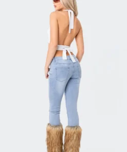 S12113_WHITE Nia Strappy Halter Top