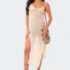 S12227_BEIGE New In Nevea Open-Back Knitted Maxi Dress