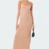 S12221_BEIGE New In Bianca Ribbed Maxi Dress