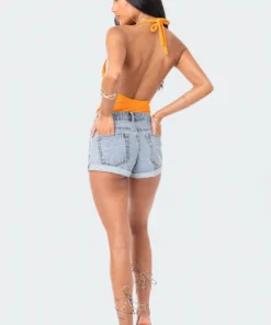 S12110_ORANGE New In Jojo Open-Back Bodysuit