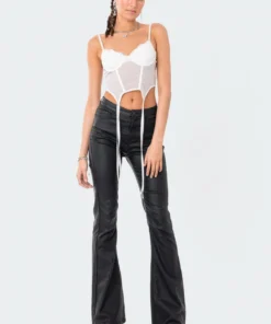 S11723_WHITE Daria Strap Corset Top Babe Fest