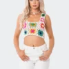 S12178_MIX Crochet Granny Square Top Babe Fest