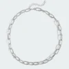 Acc0086_silver Fargo Chain Necklace Accessories
