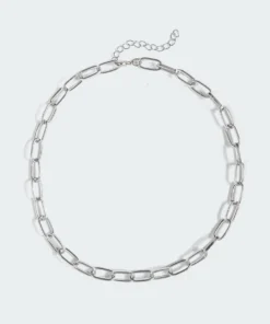 Acc0086_silver Fargo Chain Necklace Accessories