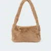 Acc0222_brown Fur Real Baguette Bag