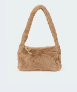 Acc0222_brown Fur Real Baguette Bag