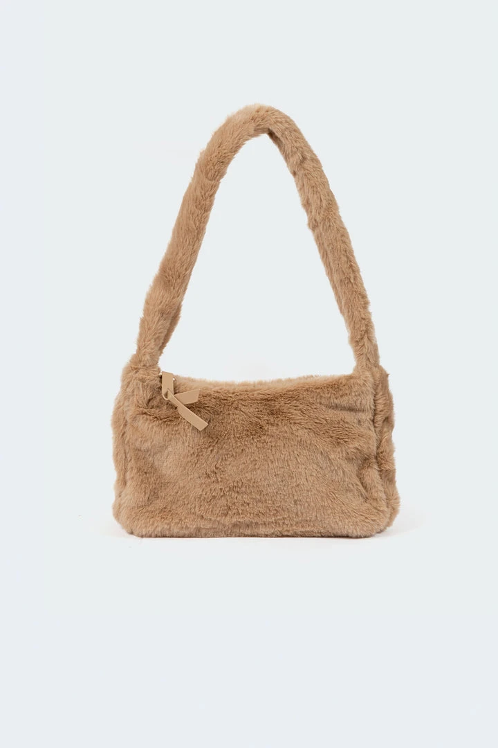 Acc0222_brown Fur Real Baguette Bag 3 Acc0222_brown Fur Real Baguette Bag