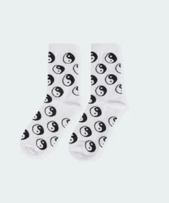 Acc0213_white Accessories Yin Yang Socks