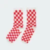 Acc0195_red Checkerboard Socks