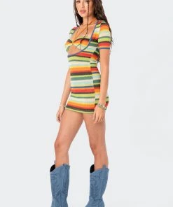 S12082_MIX New In Andrea Cut-Out Knitted Mini Dress