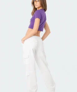 S12432_WHITE Denver Relaxed Cargo Pants New In