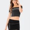 S12215_BLACK Unlimited Off The Shoulder Crop Top New In