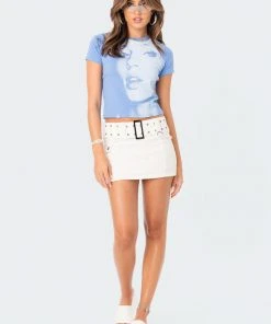 S12236_BLUE Pixel Face T-Shirt New In