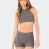 S12371_GRAY New In Zoella Ribbed Crop Top