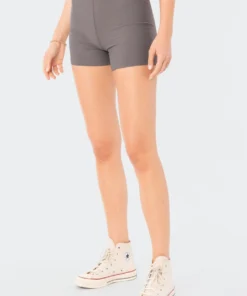 S12372_GRAY Zoella Ribbed Shorts