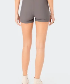 S12372_GRAY Zoella Ribbed Shorts