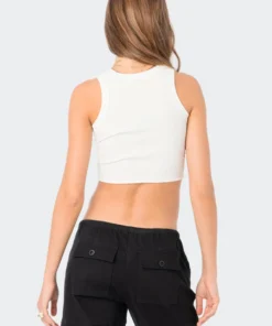 S12272_WHITE New In Kennedy Tie-Up Tank Top