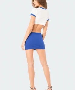 S11233_BLUE Aisha Low-Rise Mini Skirt