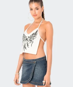 S12280_WHITE Bella Open-Back Top New In