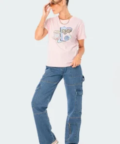 S12360_PINK New In Drive In T-Shirt