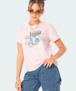 S12360_PINK New In Drive In T-Shirt