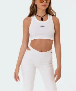 S11065_white Tops Becca Ribbed Crop Top