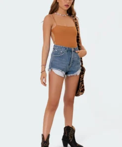 S11072_camel Tops Billy Open Back Bodysuit