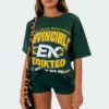 S11063_green Invincible Oversized T-Shirt