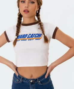 S11062_white Tops Hard Catch T-Shirt