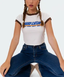 S11062_white Tops Hard Catch T-Shirt
